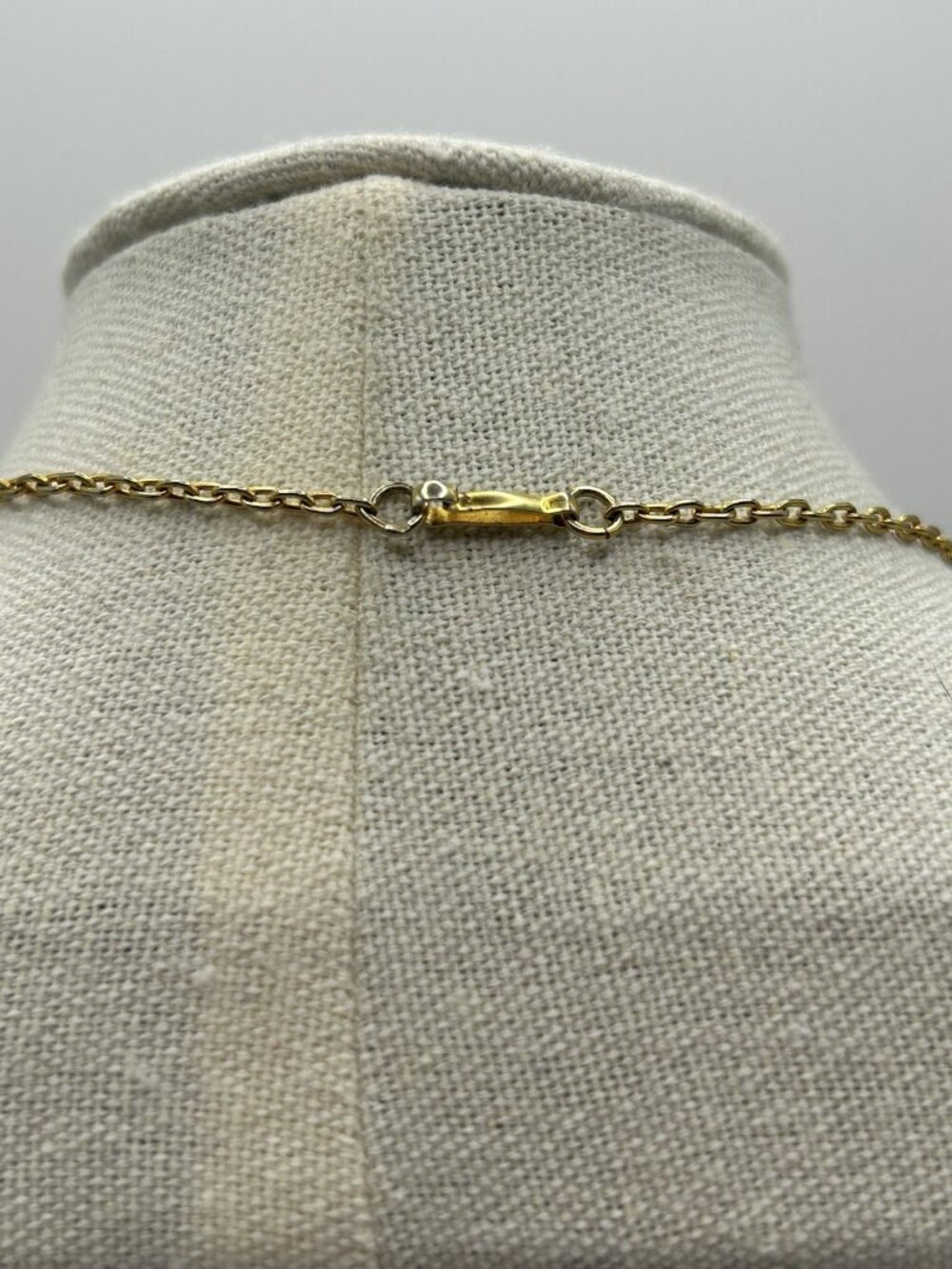 Vintage Green Jade Diamond Cultured Pearl Filigree Gold-tone Pendant Necklace - Picture 8 of 9